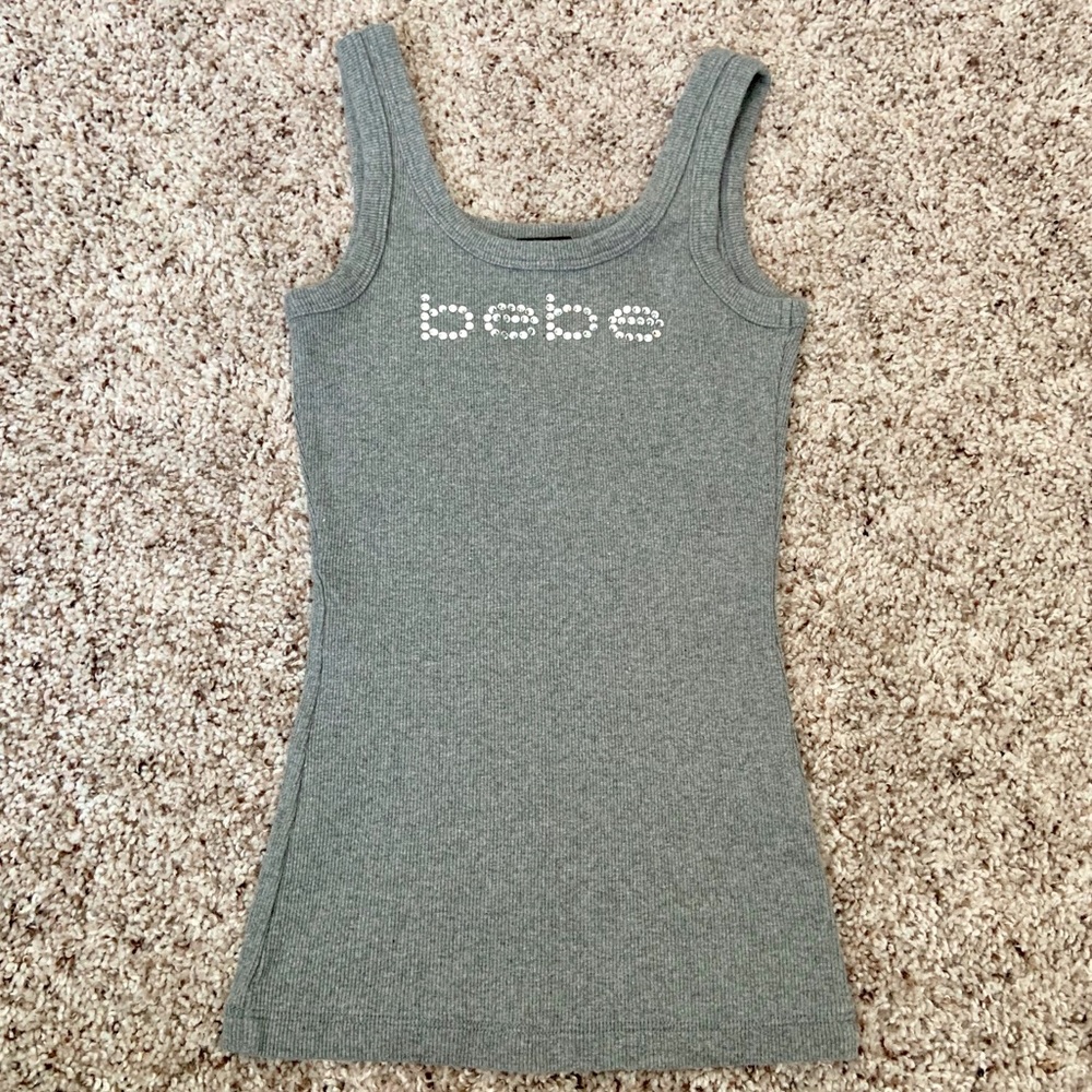 BEBE CHUNKY RHINESTONE TANK TOP